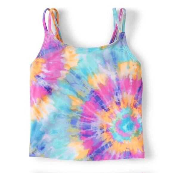 New The Children's Place Girls 5/6 Tie Dye Purple Orange Blue Tankini Swimsuit - Picture 2 of 3
